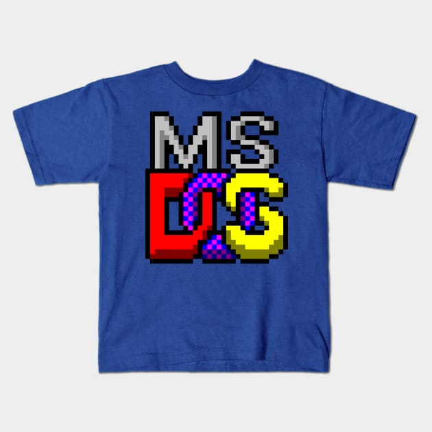 MS-DOS Icon Kids T-Shirt by LunarLoony